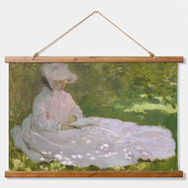 Springtime, Impressionist Portrait, Claude Monet Hanging Tapestry (Front)