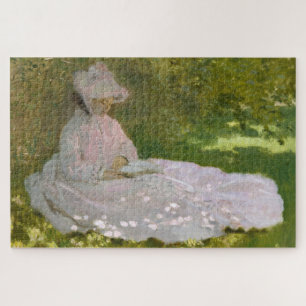 Springtime, Impressionist Portrait, Claude Monet Jigsaw Puzzle