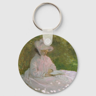 Springtime, Impressionist Portrait, Claude Monet Key Ring