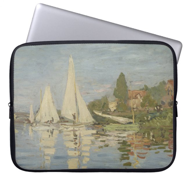 Springtime, Impressionist Portrait, Claude Monet Laptop Sleeve (Front)