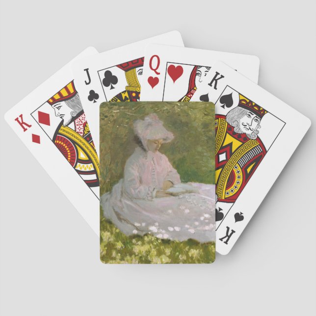 Springtime, Impressionist Portrait, Claude Monet Playing Cards (Back)