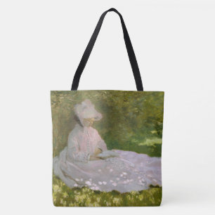 Springtime, Impressionist Portrait, Claude Monet Tote Bag