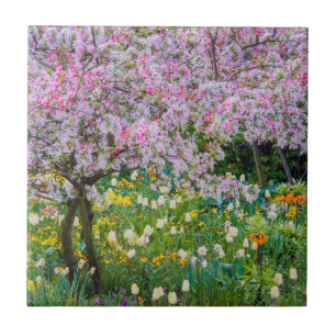 Springtime in Claude Monet's garden Ceramic Tile