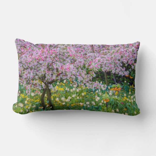 Springtime in Claude Monet's garden Lumbar Cushion (Front)