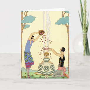 Springtime in France Art Deco Greeting Card
