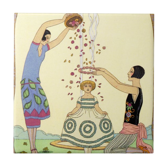 Springtime in France Art Deco Tile (Front)
