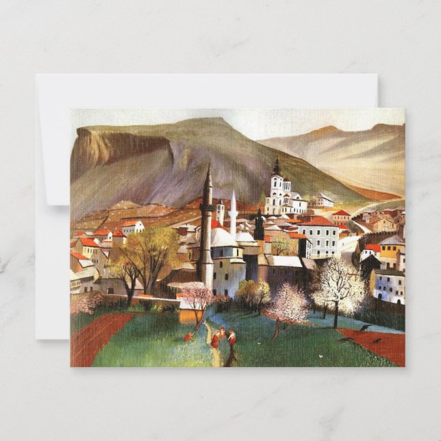 Springtime in Mostar, beautiful artwork Card (Front)