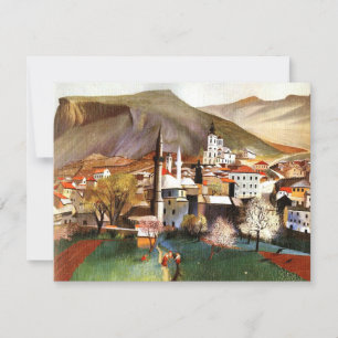 Springtime in Mostar, beautiful artwork Card