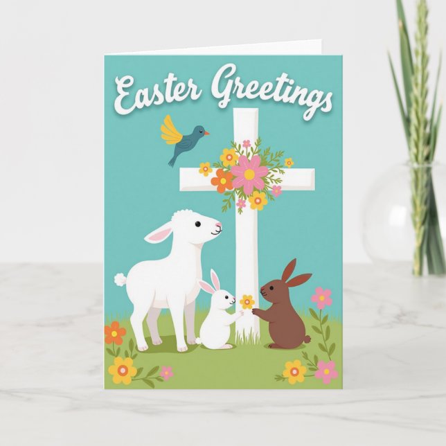 Springtime Joy Animal Friends Card (Front)