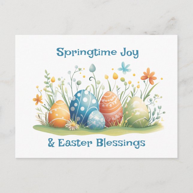 Springtime Joy & Easter Blessings Postcard (Front)