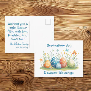 Springtime Joy & Easter Blessings Postcard