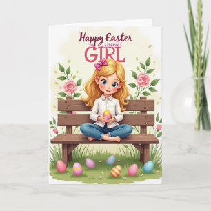 Springtime Joy Girl Egg Card