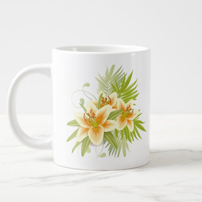 Springtime Lilies Large Coffee Mug (Left)