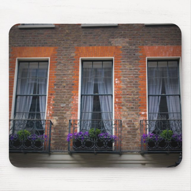 Springtime London Lavender Window Boxes Mouse Pad (Front)