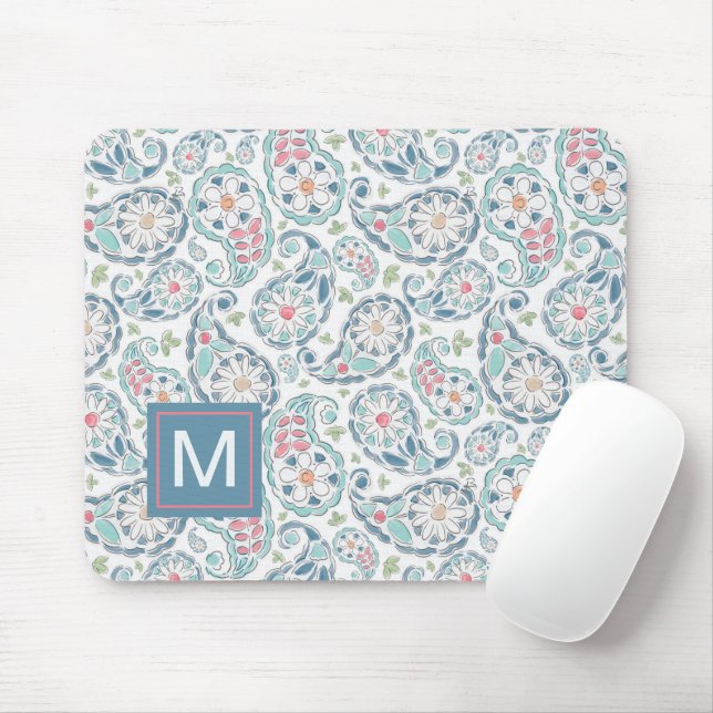 Springtime Paisley Pattern Mouse Pad (With Mouse)