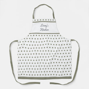 Springtime Polka Dot Sage and White Apron