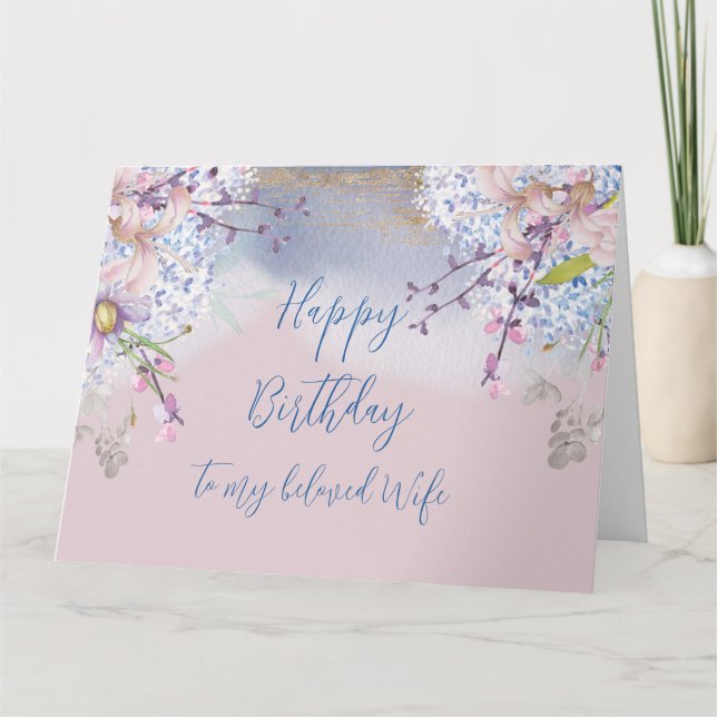 Springtime Romantic Birthday for my Wife Card (Front)