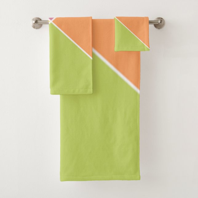 Springtime Sherbet Argyle Bath Towel Set (Insitu)