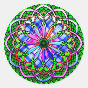 Springtime Spiral Flower Classic Round Sticker