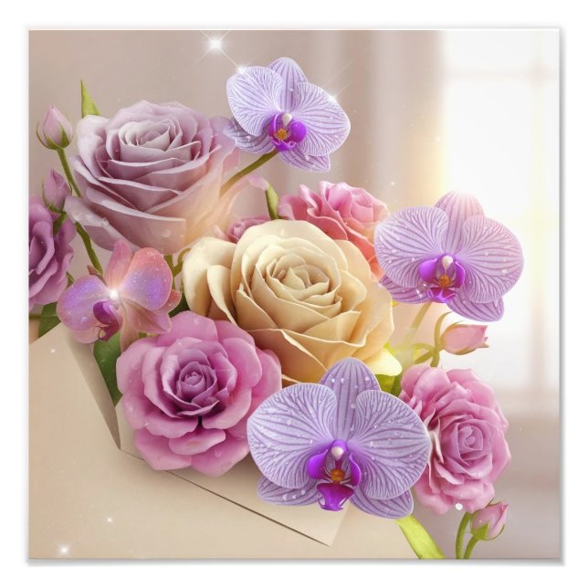 Springtime Splendour 3D Greeting Card with Dew-Kis Photo Print (Front)