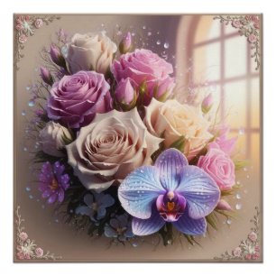 Springtime Splendour 3D Greeting Card with Dew-Kis Poster