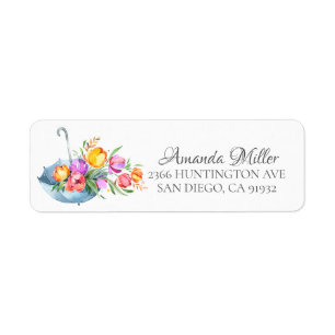 Springtime Tulips Floral Return address Label