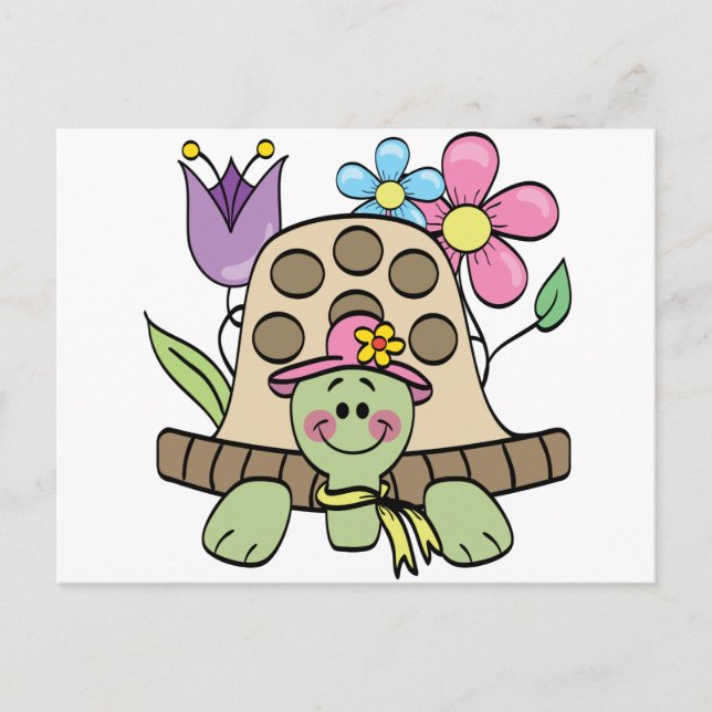 Springtime Turtle Tshirts and Gifts Postcard (Front)