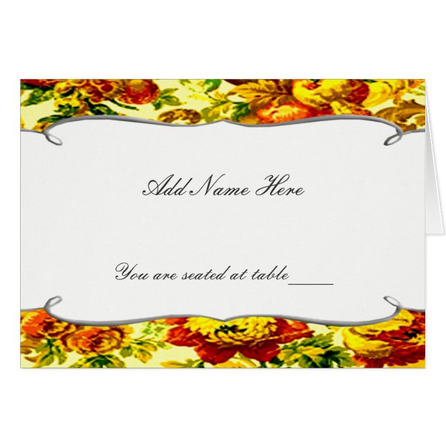 Springtime Wedding Place Card (Front Horizontal)