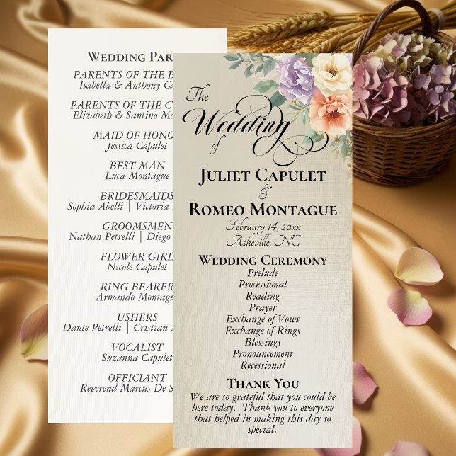 Springtime Wildflowers - Wheat Wedding Program (Creator Uploaded)
