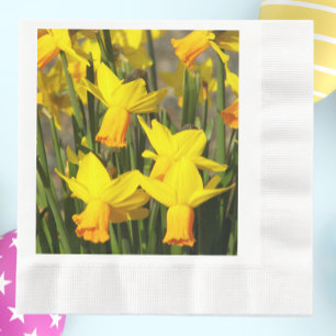 Springtime Yellow Daffodils Floral Napkin