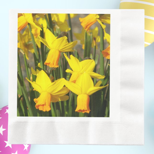 Springtime Yellow Daffodils Floral Napkin (In Situ Easter)