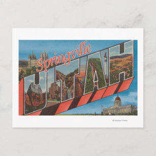 Springville, Utah - Large Letter Scenes Postcard