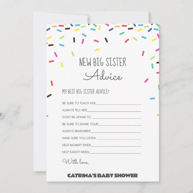 Sprinkle Baby Shower - Editable Name, 5x7 Invitation (Front)