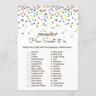 Sprinkle Baby Shower Game w answer back 5x7 size Invitation
