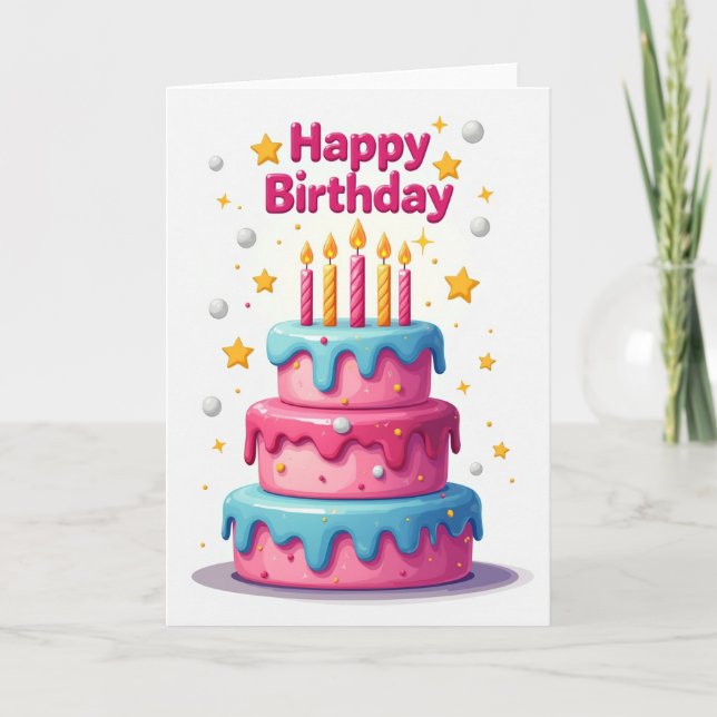 Sprinkle Birthday Cake Card (Front)