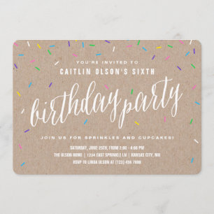 Sprinkle Birthday Party Invitations