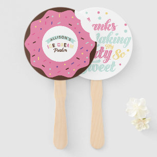 Sprinkle Chocolate Doughnut Fun Treat Birthday Hand Fan