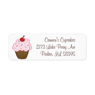 Sprinkle Cupcake Return Address Label