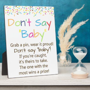 Sprinkle Don't Say Baby Game Plaque