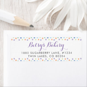 Sprinkle Dots Bakery Return Address Label