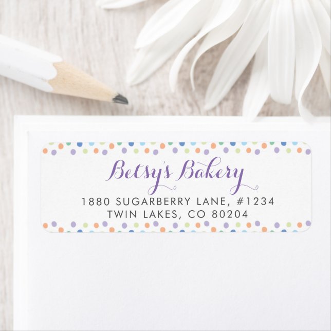 Sprinkle Dots Bakery Return Address Label (Insitu)