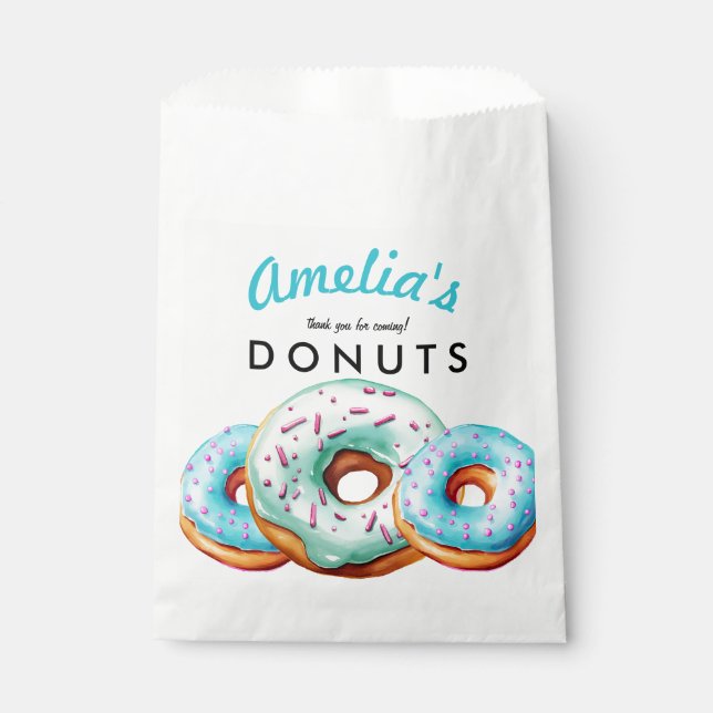 Sprinkle Doughnut | Cute Blue  Baby Shower Favour Bag (Front)