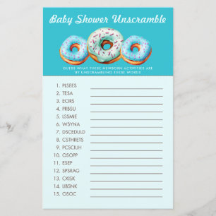 Sprinkle Doughnut Word Scramble Baby Shower Ga