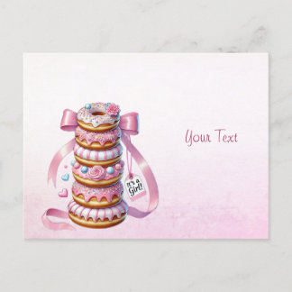 Sprinkle Doughnuts Pink Ribbon Postcard
