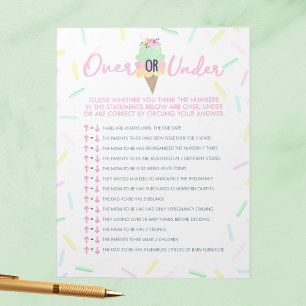 Sprinkle Ice Cream Over or Under Shower Game Pack Notepad