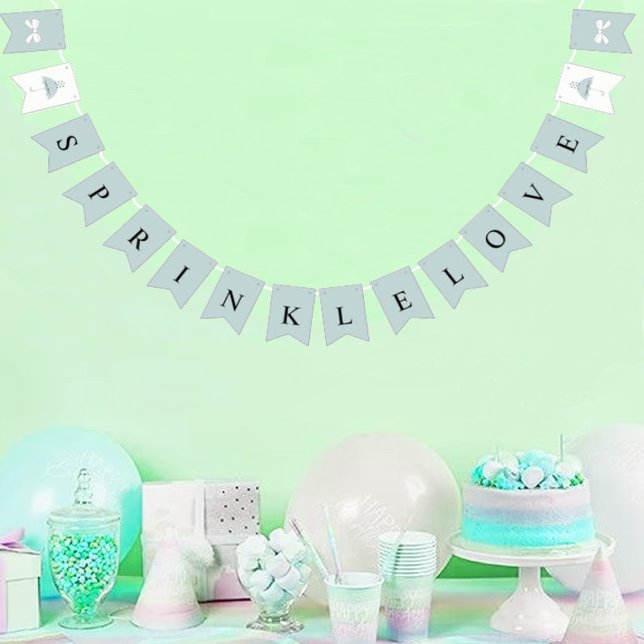 Sprinkle Little Love Blue Bridal Baby Shower Party Bunting (Creator Uploaded)