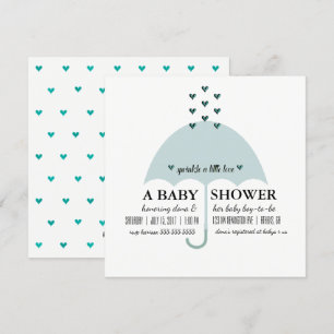 Sprinkle Love Baby Blue Shower Invitation