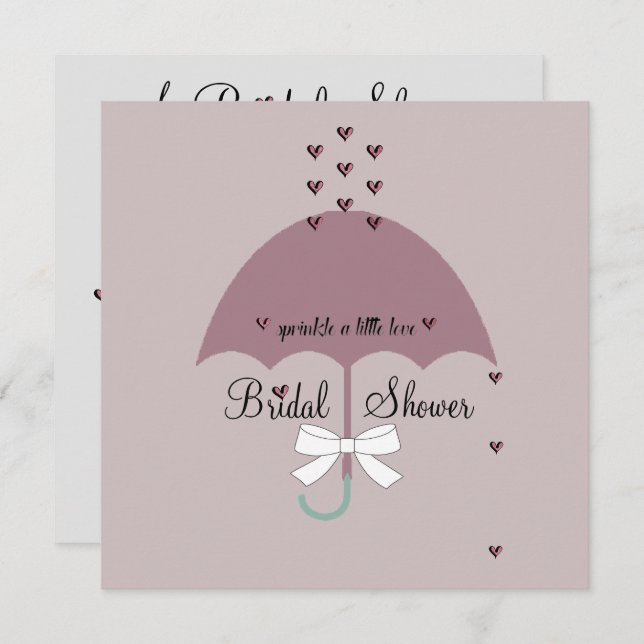 Sprinkle Love Mauve & Grey Bridal Party Invitation (Front/Back)
