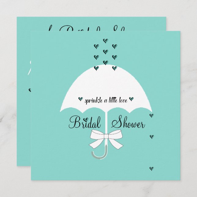 Sprinkle Love Teal Blue Party Shower Invitation (Front/Back)