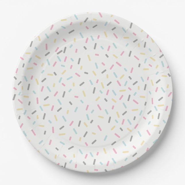 Sprinkle Party Plates (White) (Front)